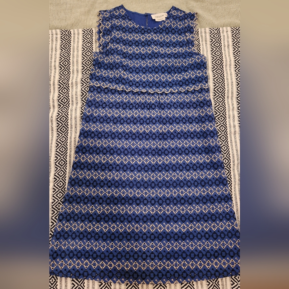 Elegant Blue Patterned Pencil Dress